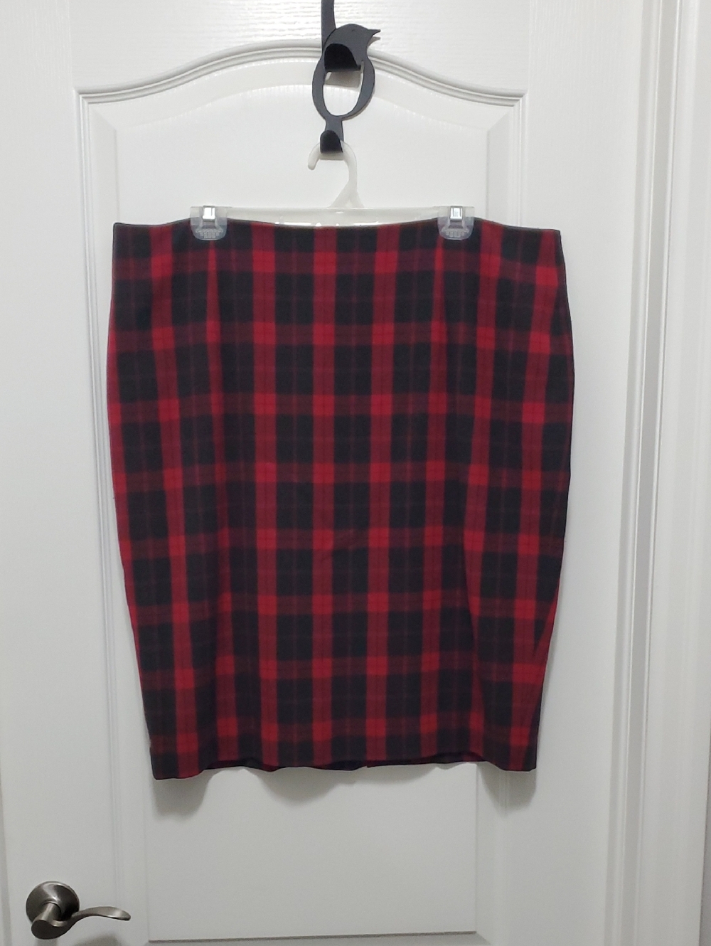Ricki's Red and Black Plaid Pencil Skirt